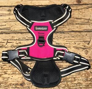 BarkBay Adjustable No-Pull Dog Harness Reflective Pink/Black Size L